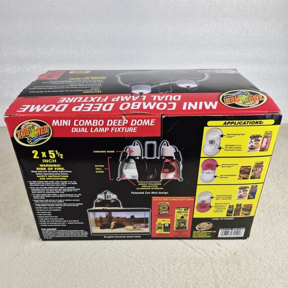 Zoo Med Mini Combo Deep Dome Lamp Fixture - Picture 3 of 5